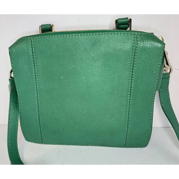 Botkier Leon Square Satchel Crossbody Leather Handbag Purse Green Blue Tab - Picture 3 of 13